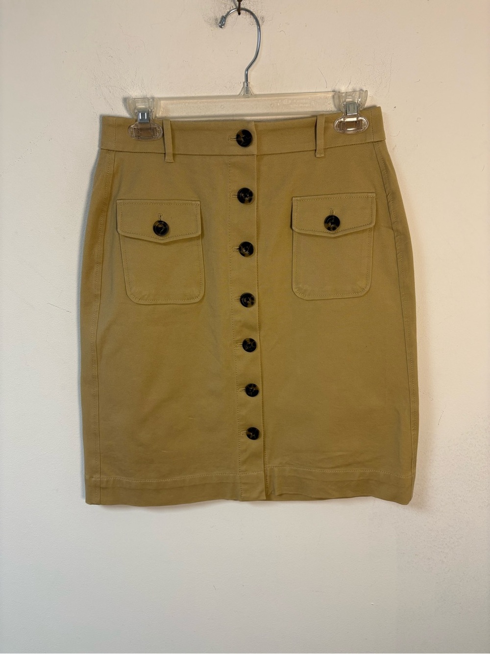 Boden Women’s Button-Front Khaki Utility Skirt 4P New